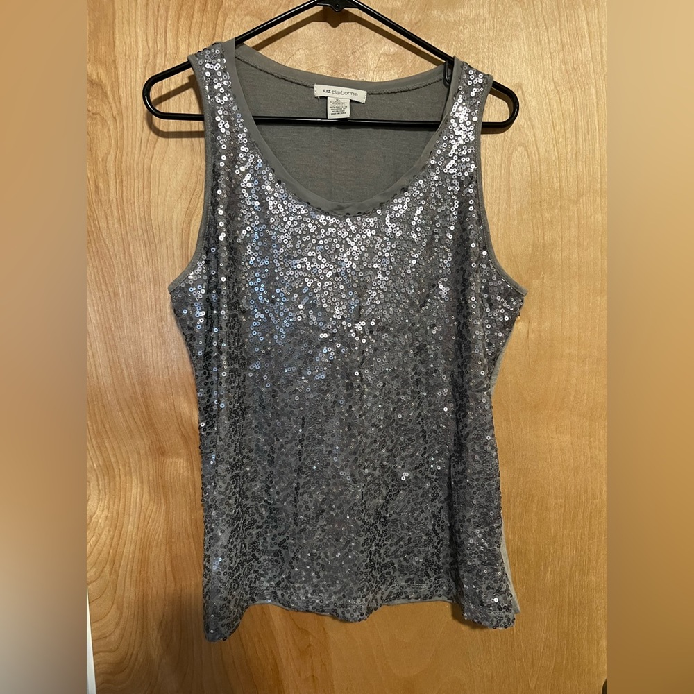Silver sequin top